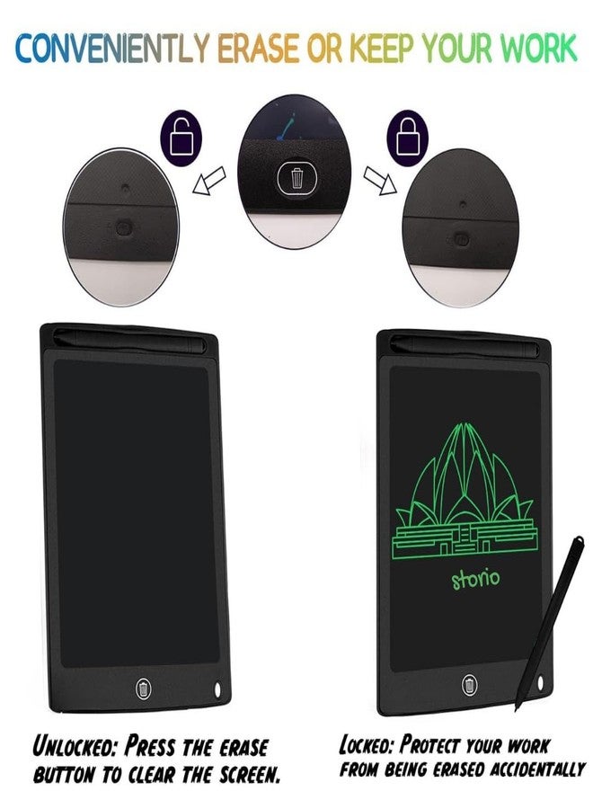 ستوريو لوحة كتابة LCD قابلة لإعادة الكتابة من ستوريو كيدز تويز، مقاس 8.5 بوصة، للرسم واللعب والكتابة اليدوية، هدية للأطفال والكبار، لون رمادي فضائي - Image 5